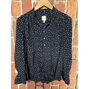 Hatch x J.Crew Polka Dot Blue Womens S/M Silk